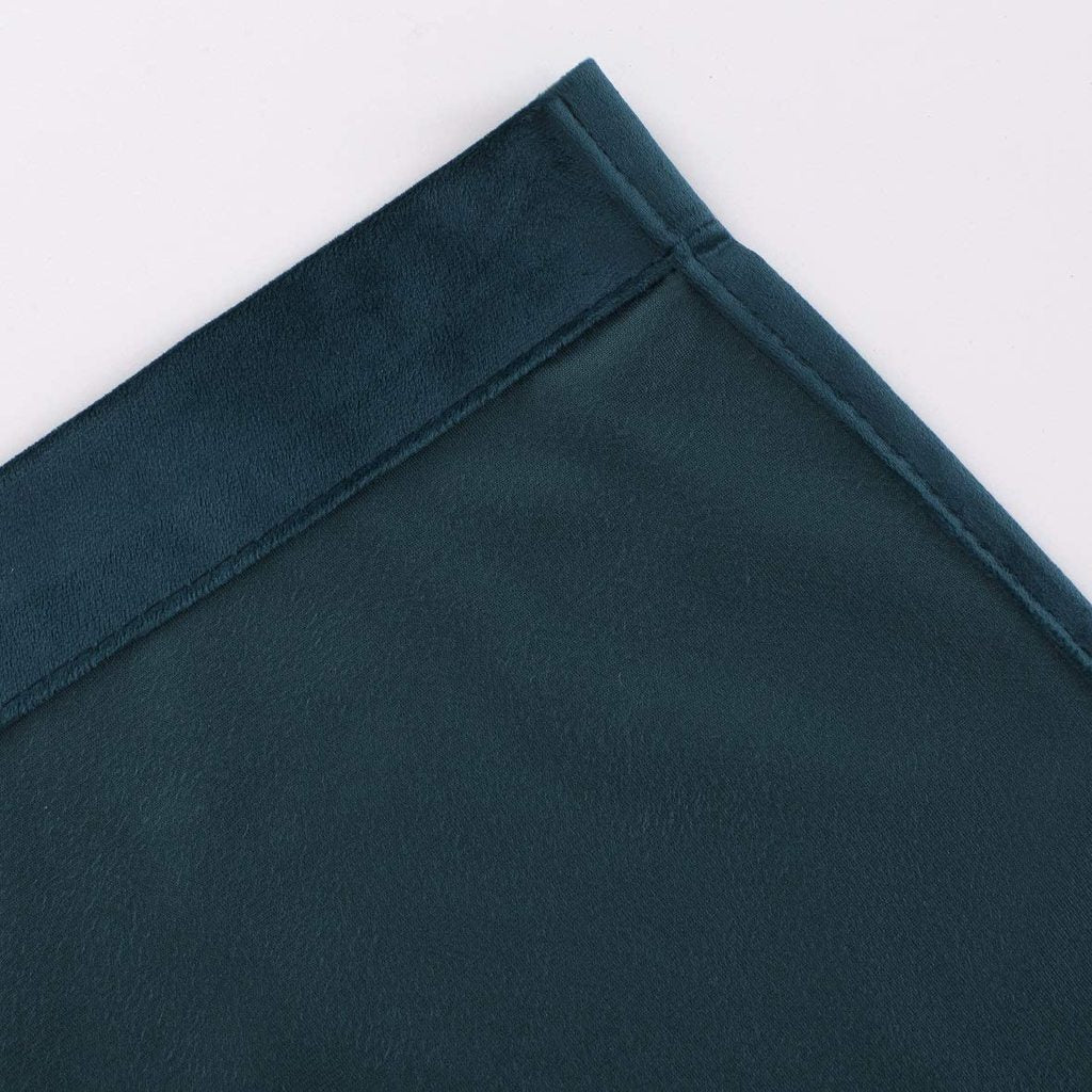 Plain Velvet Curtain Ocean Green