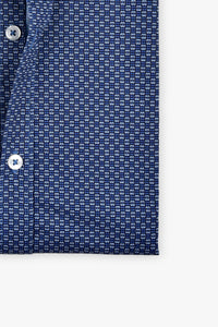 Dark Blue Floral Shirt (Slim Fit)