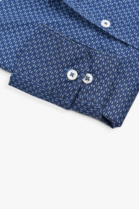 Dark Blue Floral Shirt (Slim Fit)