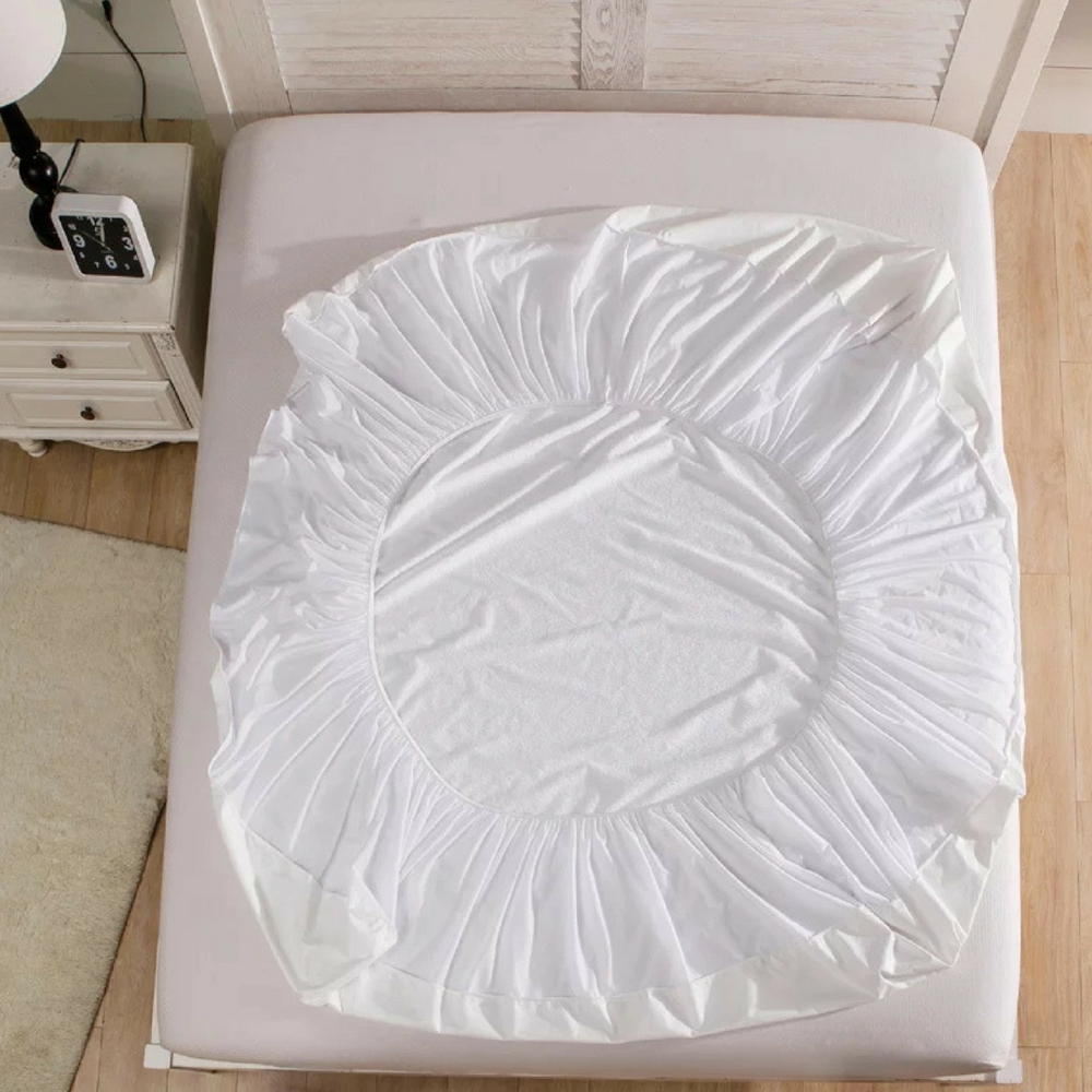 Water Proof Mattress Protector Terry Cotton Anti Mites & Bugs Grey
