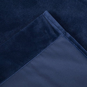 Plain Velvet Curtain Navy Blue