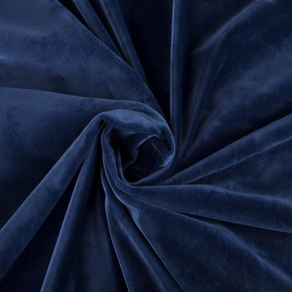 Plain Velvet Curtain Navy Blue