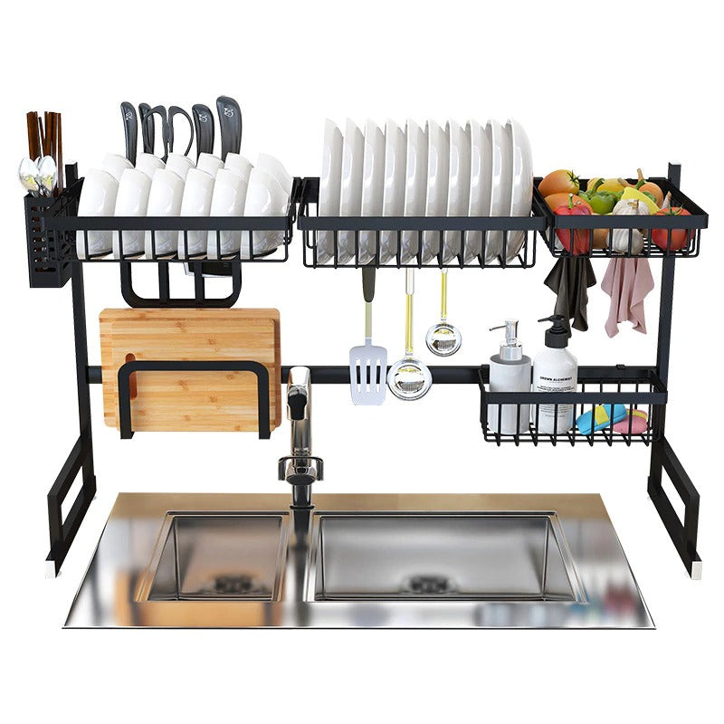 Kitchen Space Stainless Steel Dish Drying Rack (Black)