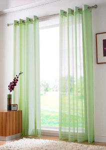 Plain Lite Green Net Sheer Chiffon Curtain