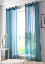 Plain Turquoise Net Sheer Chiffon Curtain