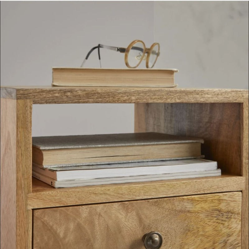 Narrow Bed Side Drawer Table