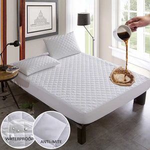Quilted Water Proof Mattress Protector Soft Cotton White